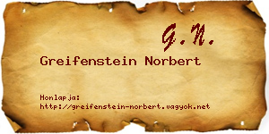 Greifenstein Norbert névjegykártya